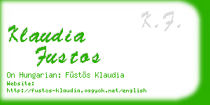 klaudia fustos business card