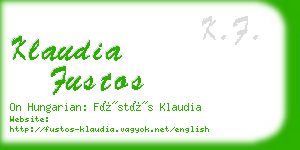 klaudia fustos business card